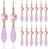 20pcs Pink Crystals Prisms Glass Tip Beads Replacement Chandelier Icicle Drop Pendants
