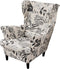 Eco-Ancheng Wingback Chair Slipcover 2 Piece Slipcovers for Wingback Chairs Jacquard Wingback