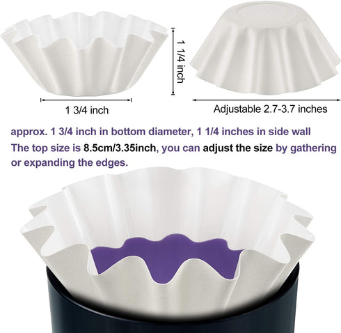 Boao Wax Melt Liners, Reusable Wax Warmer Containers, Leakproof Cups for Scented Candle, 150 Pieces (White)