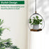 3-5.5 Inch Hanging Planter for Indoor Plants, Black Plant Hanger Indoor with Sturdy Wood Base, Modern Boho Macrame