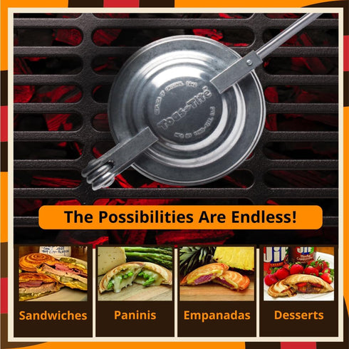 Sandwich Grill - Handheld Pie Iron, Sandwich Maker for Hot Sandwiches and Pies