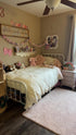 47"x59", BuLuTu Muslin Cotton Pink Floral Print Duvet Cover for Toddler Girls Kids Comforter Cover for Toddler Bed/Crib