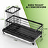 Cisily Kitchen Sink Caddy Organizer, Rustproof Non-Slip Soap Dish Dispenser Brush, Matte Black