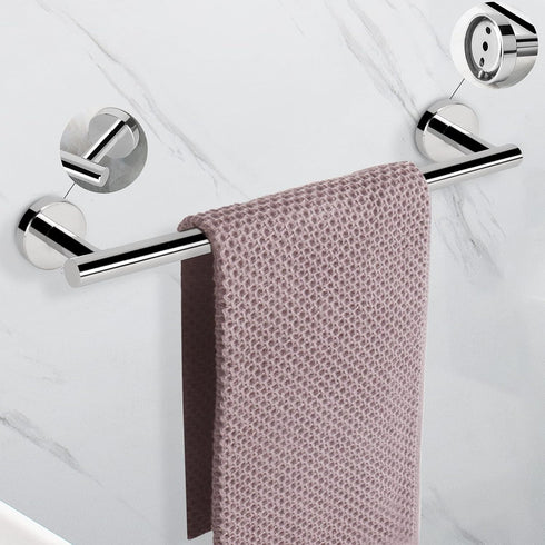 NearMoon 5 Pcs Bathroom Hardware Set, SUS 304 Stainless Steel, 16" Towel Bar, Toilet Paper Holder, 3 Hooks, Chrome