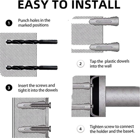 Bathroom Hair Dryer Holder, Wall Mount Hair Care Tools Holder, Chrome Finished Stainless Steel