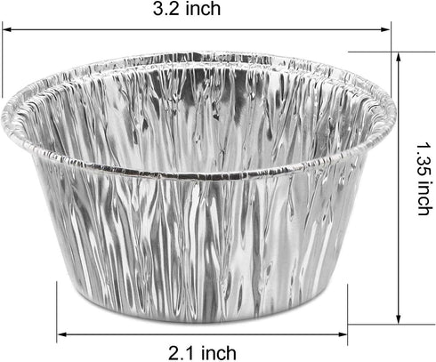 150Pack Aluminum Foil Ramekins Cups - 4 oz Disposable Baking Cups for Tart, Souffle, Appetizer
