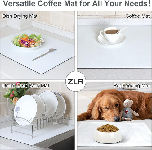 Coffee Mat, 16" x 20" Large Absorbent Drying Mat for Dishes, Easy to Clean for Countertop, Coffee Maker