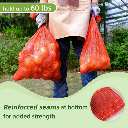 60 lbs 21 32 Pack 10 Extra Large Mesh Produce Bags Reusable Onion Sacks Vegetable Storage Bags Washable Net Bag x