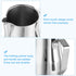 15oz/450ml Stainless Steel Milk Frothing Pitcher Jug with Handle for Home Cafe Bar Restaurant Hotel, Silver