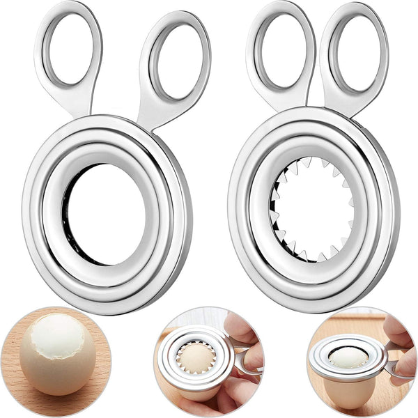 Boao 2 Pieces Stainless Steel Egg Topper Cutter for Boiled Egg Shell Scissors Opener Kitchen Tool