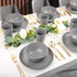 LIYH 36pcs Grey Wheat Straw Dinnerware Set - Reusable Plastic Plates and Bowls, Dishwasher Safe