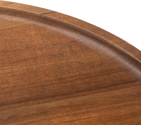 Countertop (13.8 inch) Round Wood Tray, Acacia Wooden Decorative Serving Tray for Coffee Table and Home Decor, Wooden