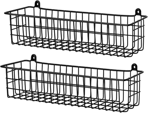 Savipace Spice Rack Organizer Wall Mount, 2 Pack Black Seasoning Rack Wire Storage