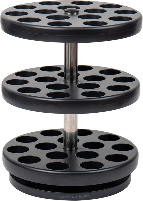 Mind Reader Single Serve Coffee Pod Carousel - 45 Pod Capacity, Countertop Organizer, 9.5" L x 9.5" W x 11.75" H (Black)