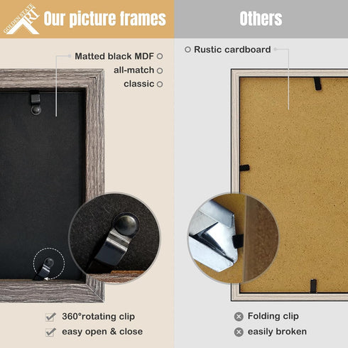 Golden State Art 4x6 Double Picture Frame, Vertical Hinged Folding Family Frames with Real Glass (Beige, 1-Pack)
