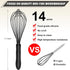 Silicone Whisk,Kitchen Silicone Whisks for Cooking Non Scratch,Wisking Tool Metal Wire Stainless Steel Whisk Egg Bread Silicone Wisk,Small Mini Heat Resistant Whisk 11-Inch,Black by TEEVEA