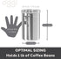 62 oz 5" 7.5". Oggi Stainless Steel Kitchen Canister fl - Airtight Clamp Lid, Clear See-Thru Top - Ideal for Kitchen