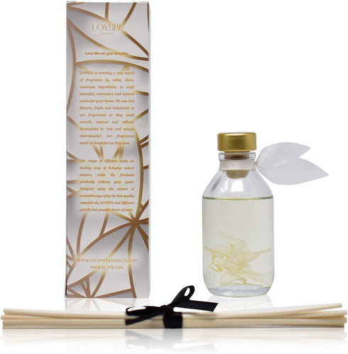 LOVSPA Reed Diffuser Set, Amber Romance Scented Oil Diffuser with Sticks, Home Fragrance Accessories