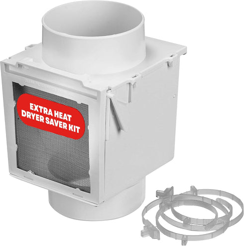 Deflecto Extra Heat Dryer Saver, Compatible with 4 Inch Transition Ducts, White