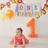 Q&High Life 1st Rainbow High Chair Banner for Birthday - Macaron Color "ONE" Garland with Tulle for Baby Girl Smash