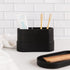 Countertop, 2 Matte Black Large Toothbrush and Toothpaste Holder and Cup for Bathroom Vanity and Compartment Organizer