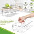 Clear Pantry Organizer Storage Bins, 2 Packs Plastic Removable Snack Organizer with 3 Dividers for Kitchen Cabinets