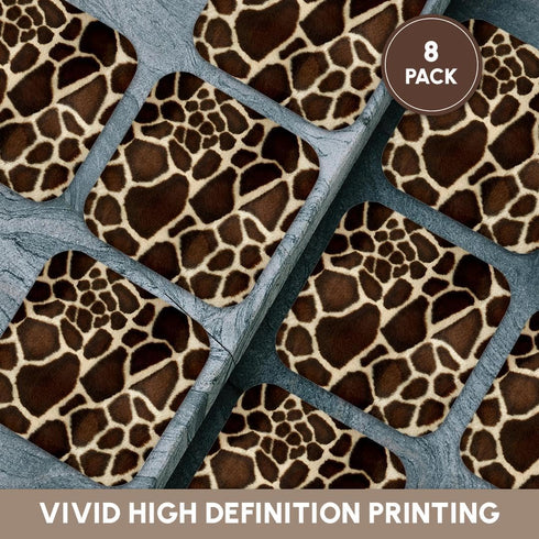 3dRose Giraffe Coat Soft Coasters, Set of 8