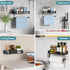 Paper Towel Holder with Shelf, Kitchen/Bathroom Paper Holder, Spice Rack with 2 Hooks, Self-Adhesive & Drilling