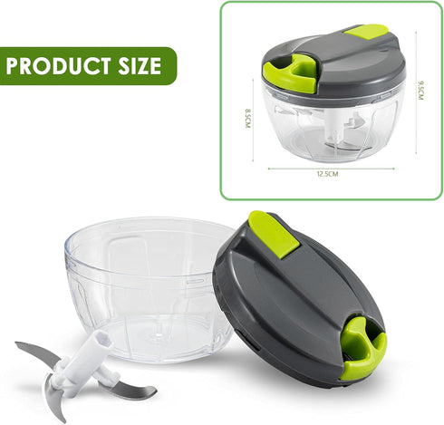 Multi-Function Manual Food Chopper & Processor, Vegetable Shredder & Garlic Press, Ideal for Onions, Peppers & Fruits