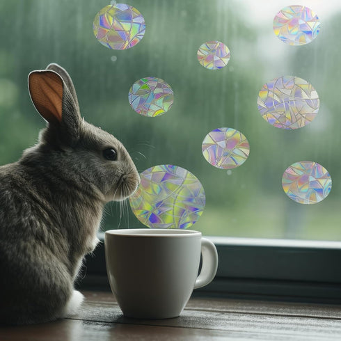 36 Pcs Anti-Collision Window Decals, Rainbow Stickers Circle Window Clings to Save Birds from Collisions