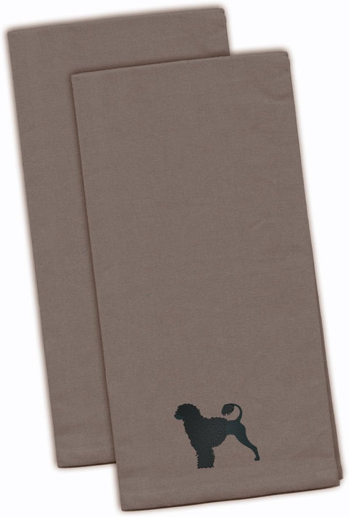 Caroline's Treasures BB3468GYTWE Gray Portuguese Water Dog Embroidered Towel Set of 2 for Hand, Face, Tea