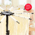 Cambom Foldable Pasta Drying Rack - Plastic Spaghetti Noodle Dryer with 10 Bar Handles, Black