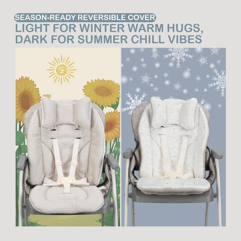 canbeyond 4-Season High Chair Cover Compatible with Graco - Detachable & Machine Washable, Soft Padding with Neck