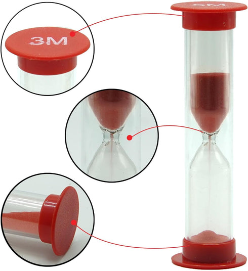 Sand Timer for Kids - Set of 4 Colorful Hour Glasses (1Min, 2Min, 3Min, 5Min) for Classroom & Home