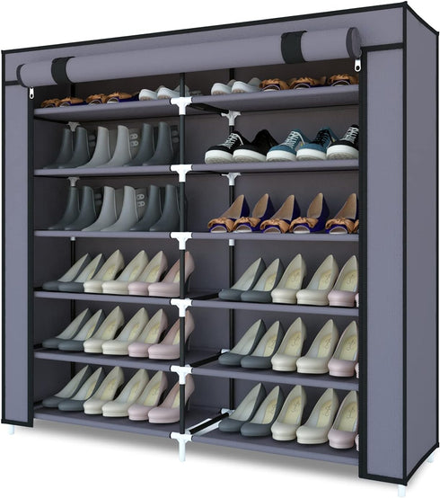 Meerveil Shoe Rack 7 Tier Canvas,Shoe Cabinet,Shoe Rack Standing for Living Room,Hallway,Shoes