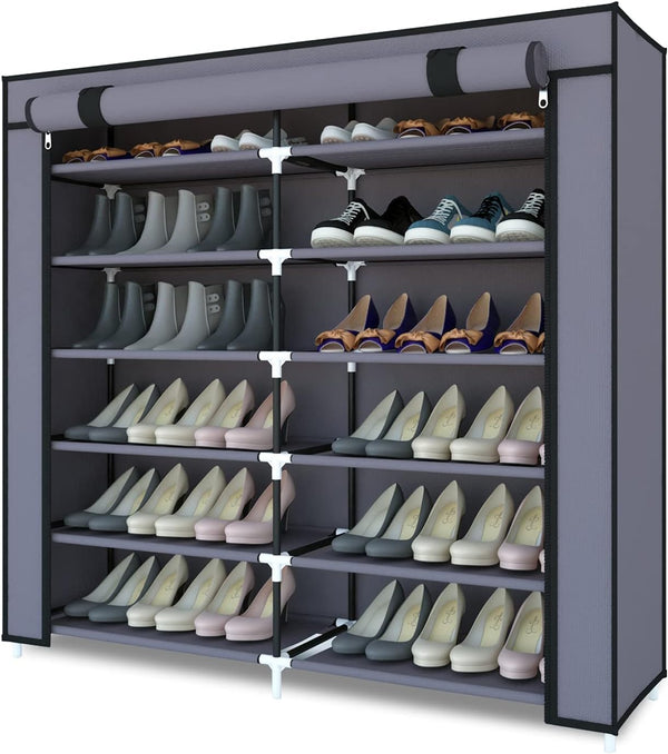 Meerveil Shoe Rack 7 Tier Canvas,Shoe Cabinet,Shoe Rack Standing for Living Room,Hallway,Shoes