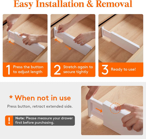 Lifewit 4 Pack Drawer Dividers - Plastic 4" High Adjustable Organizers for Clothes - Expandable Storage