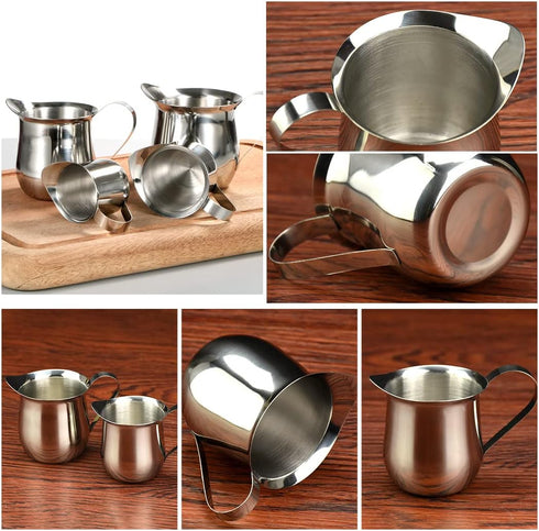 Rolin Roly 240ML Milk Frothing Pitcher, Stainless Steel Small Bell-Shaped Creamer Jug for Barista
