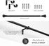 Kenney Kiera Crown Adjustable Curtain Rod, 28 to 48 Inches, Extendable Set, Matte Black