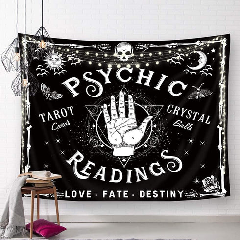 Homewelle Tarot Psychic Reading Hands Tapestry Wall Art Decor 59Wx51L Inch Ouija Palmistry Witch Unique Fabric