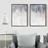 Gray White Abstract Art Blush Pink Canvas Painting for Bedroom Decor, 16x24inchx2 Gray Wall Art for Living Room