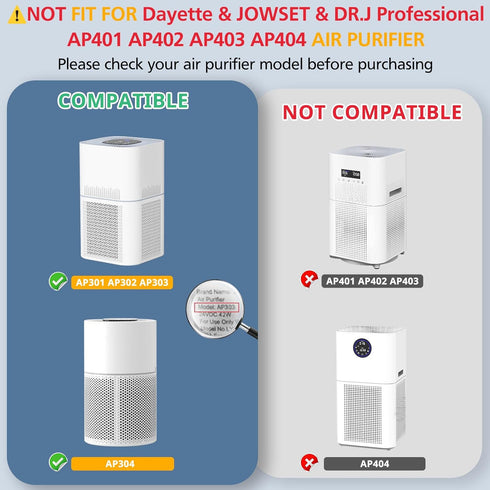 AP301 Pet Care Replacement Filter for Dayette AP301 AP302 & JOWSET Air Purifiers - H13 True HEPA Filter