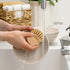 Abizarch 6pcs Bamboo Dish Brush Replacement Heads, Wooden Dish Brushes for Cleaning Kitchen Wood Dish Scrubbers Washing