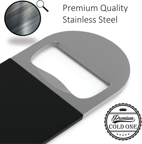 Bartender Bottle Openers, 3 Pack Beer Bottle Openers by Premium Cold One, Rubber Coated Stainless Steel