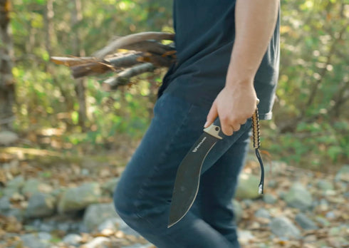 WEYLAND Kukri Machete Knife - Tactical MOLLE Sheath, Fixed Full Tang Steel Blade for Camping, Gardening, Yard Work
