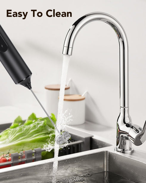 3-in-1 3 Electric Milk Frother with Stand, Rechargeable LED Display & Speeds - Portable Whisk for Coffee, Protein