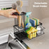 360Auto-Drain Countertop SWTYMIKI Sink Caddy Sponge Holder - Large Sponge Holder for Kitchen Sink with Tray, Rustproof