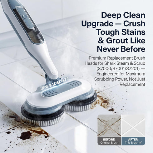 S8201 S8001 S7201 S7000 2 Count Newly Upgraded Steam Mop Replacement Brush Pads for Shark Steam and Scrub Mop Series