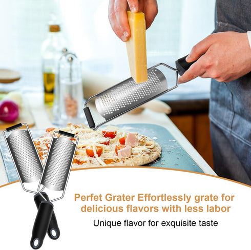 Cheese Zester Grater Handheld with Handle-Lemon Citrus Zester Tool Graters for Kitchen Stainless Steel Salad Spinner Cake Decorating Supplies,Perfect Kitchen Gadgets Zucchini Nutmeg Ginger Peeler by BIDFUL