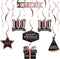 LINGTEER Happy 100th Birthday Decorations, 12 Pcs Black & Rose Gold Foil Swirls Streamer Set for 100 Years Old